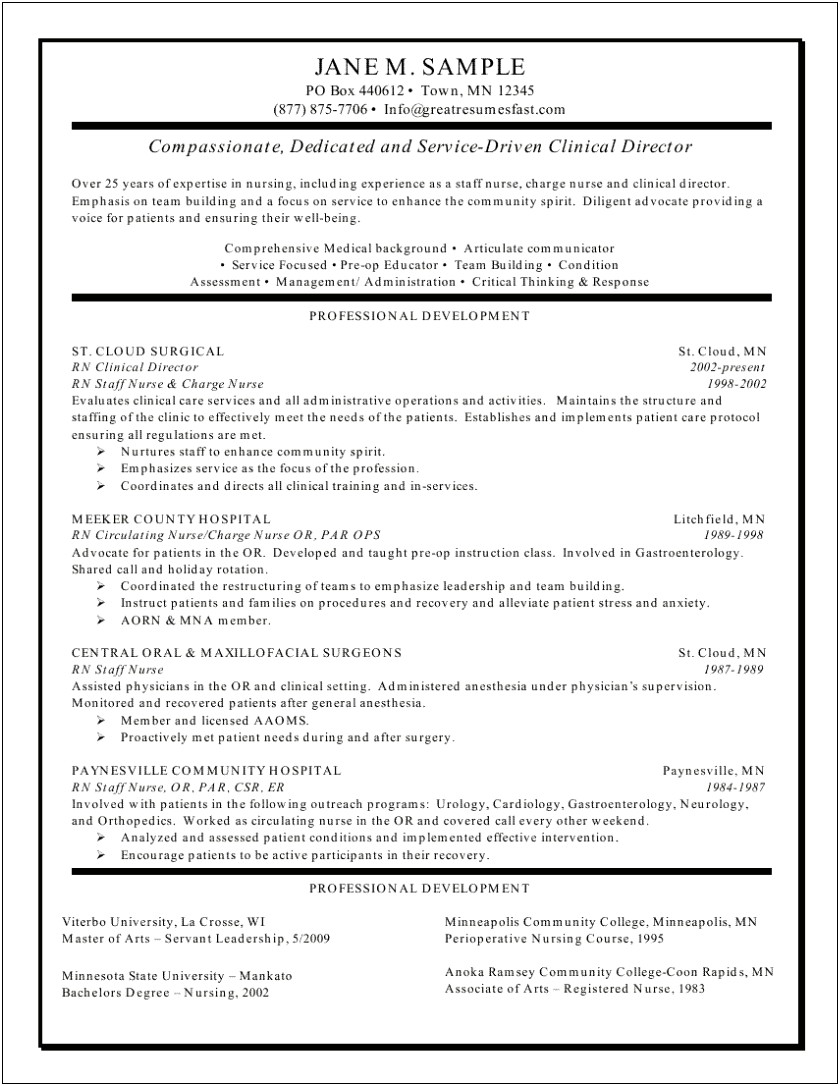 Sample Resume For Lpn To Rn