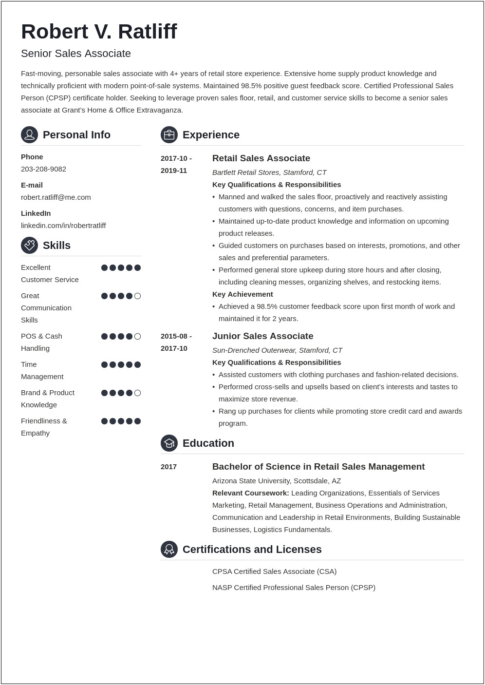 Sample Resume For Management Position Walmart Produce