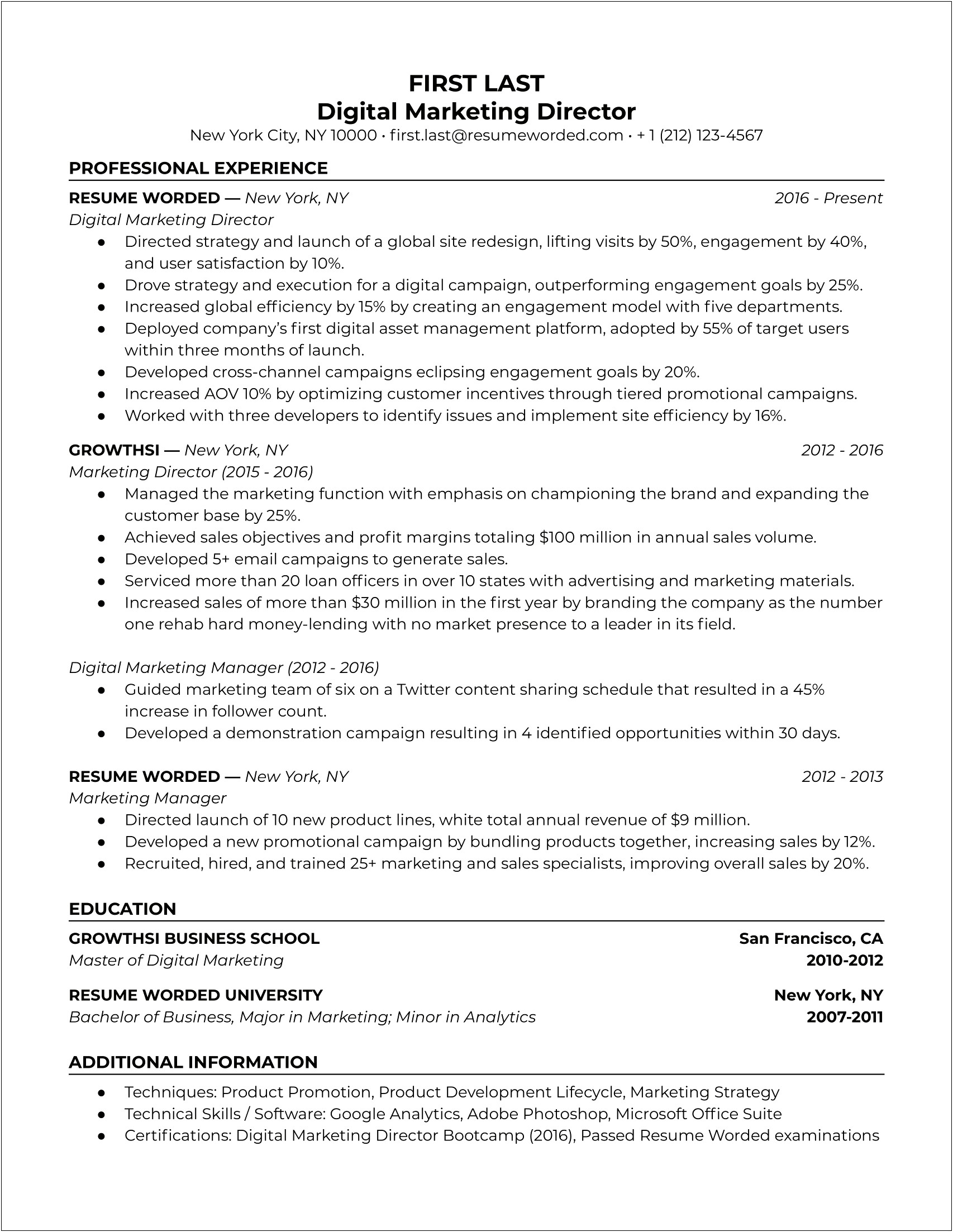 Sample Resume For Marketing Assistance For High School