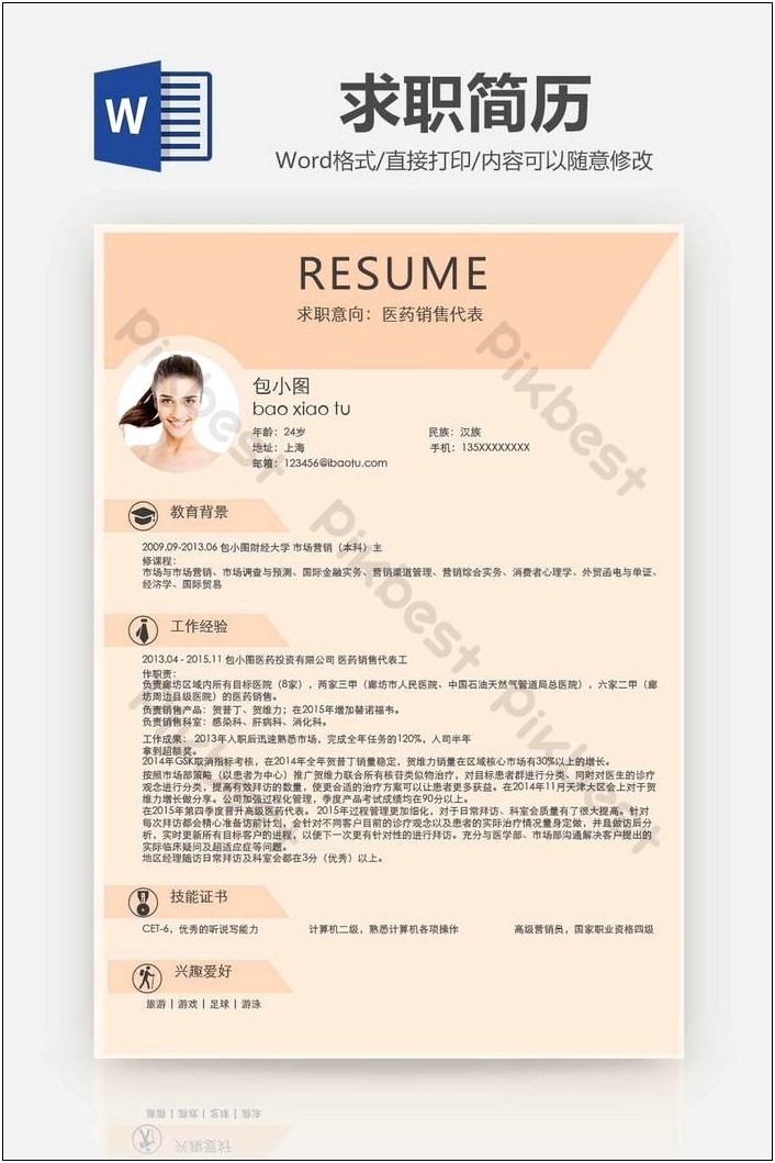 Sample Resume For Medical Representative Job
