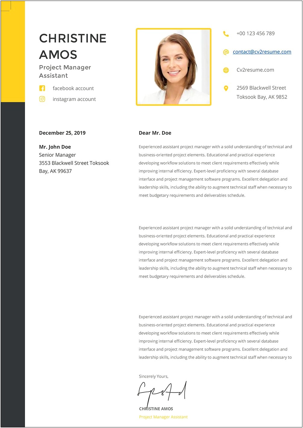 Sample Resume For Project Manager Assistant