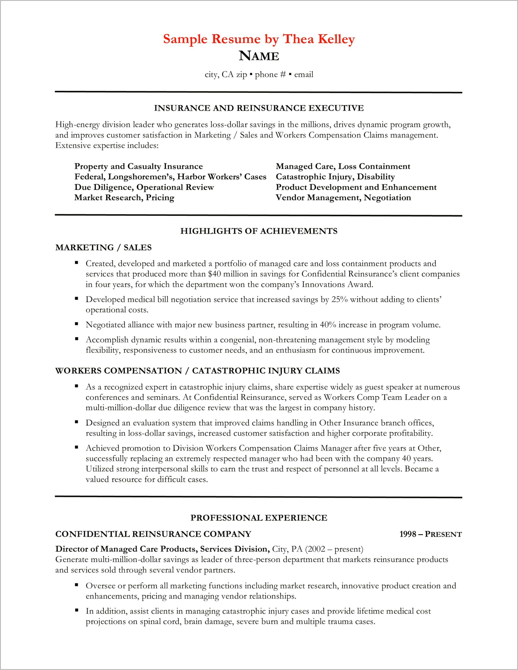 Sample Resume For Sales Executive
