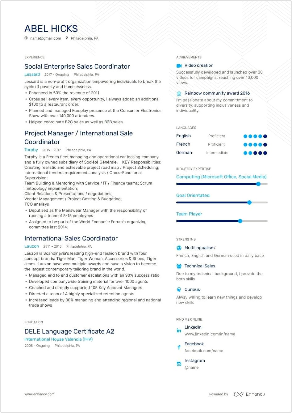 Sample Resume For Sales Recruiter Position