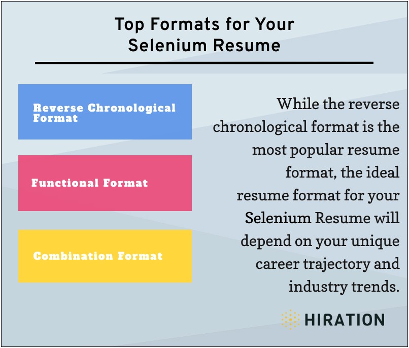 Sample Resume For Selenium Automation Tester Experienced