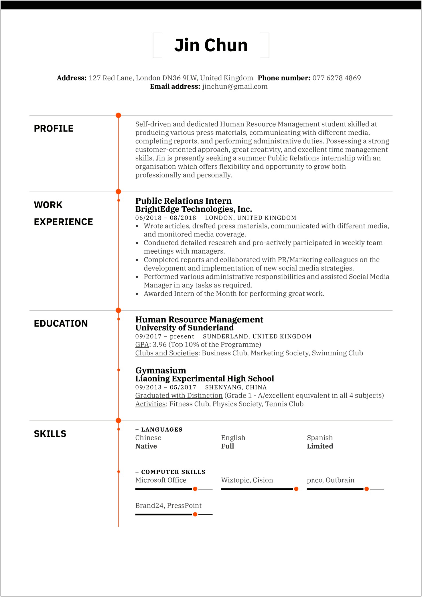 Sample Resume For Social Worker Intern