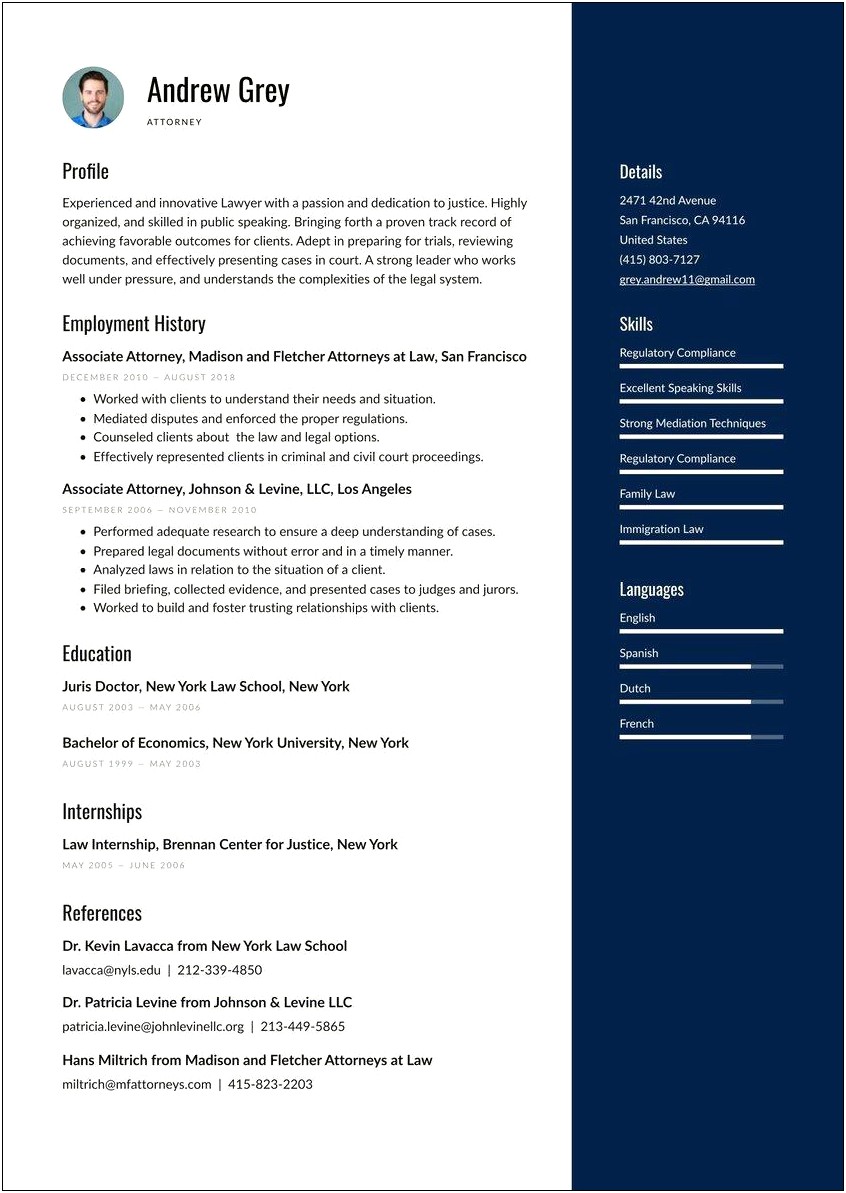 Sample Resume For Solo Practice Attorney