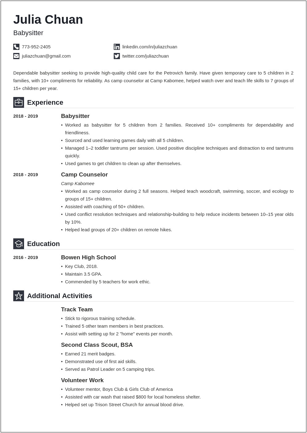 Sample Resume For Teachers For Preschool