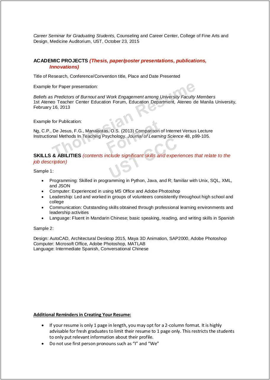 Sample Resume For Teachers In The Philippines