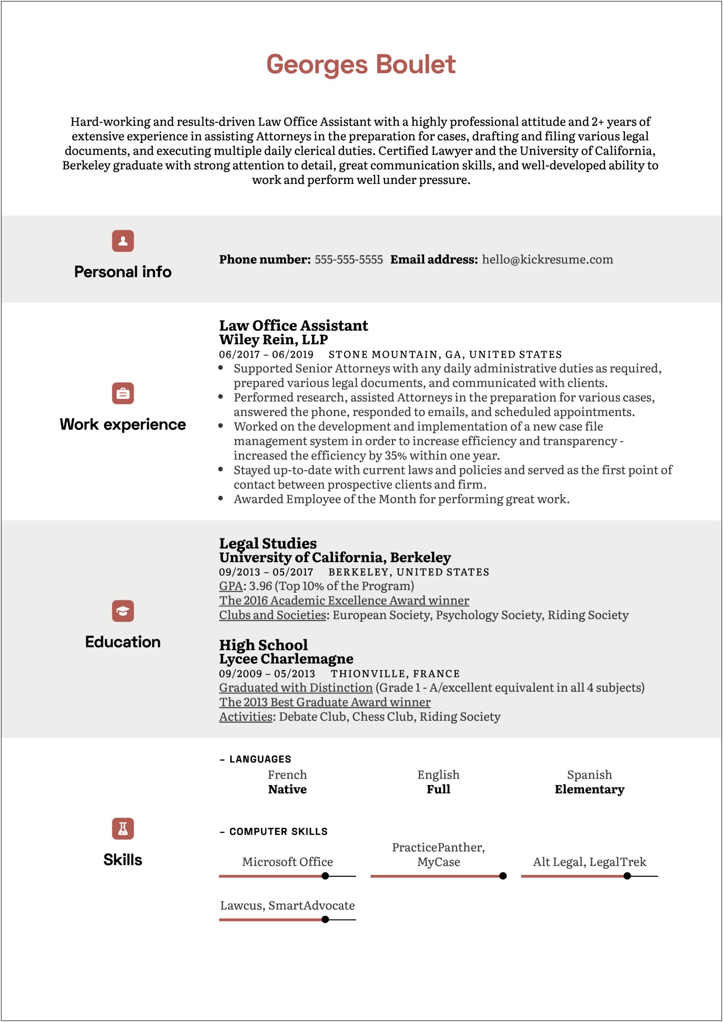 Sample Resume For Uc Berkeley Students