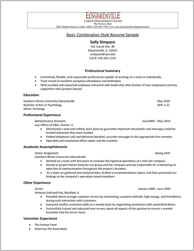 Sample Resume For Us University Application