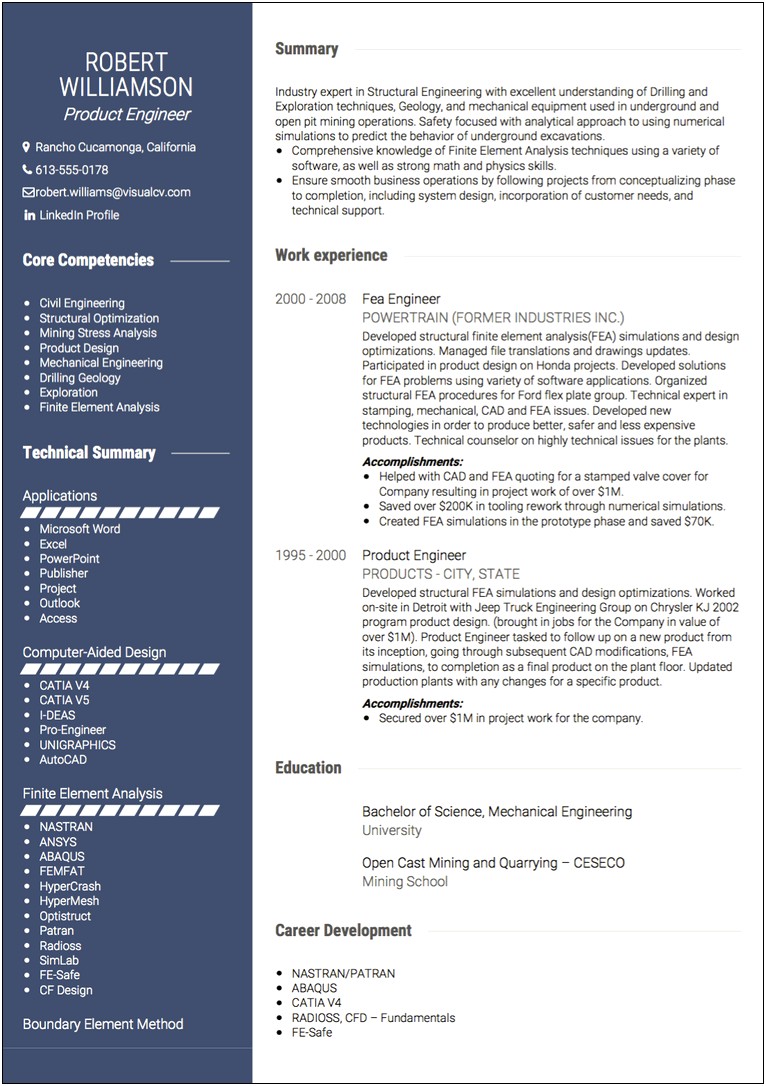 Sample Resume For Usa Job Application