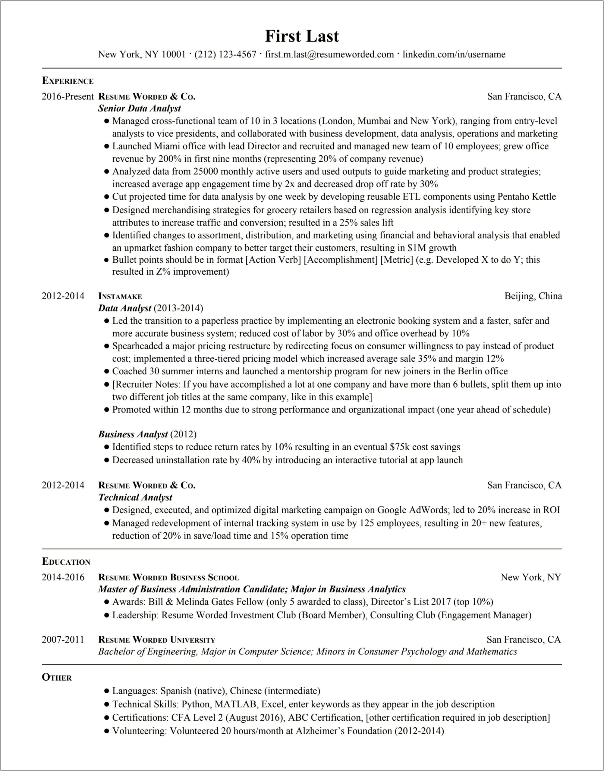 Sample Resume For Volunteer Board Position