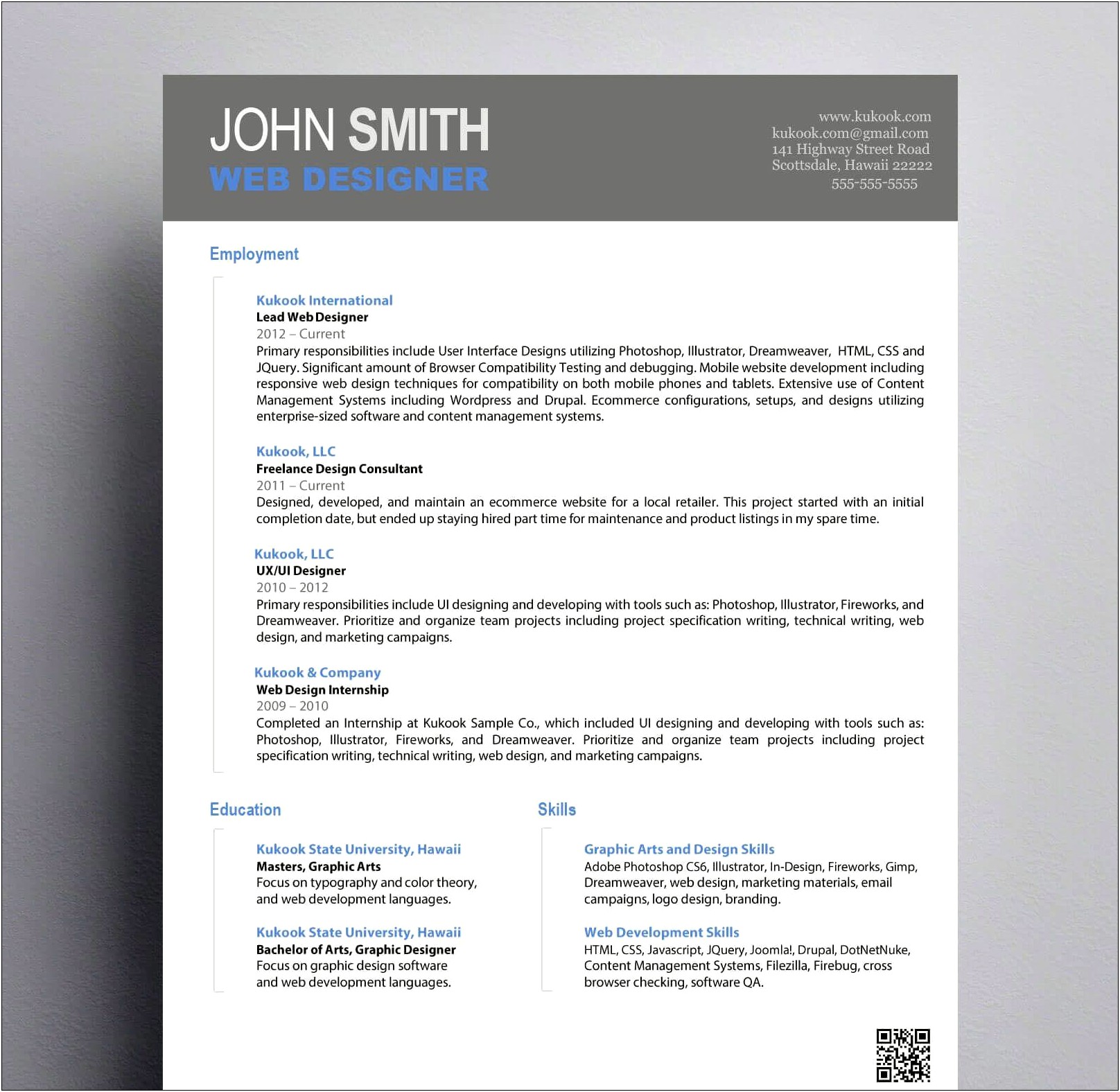 Sample Resume For Web Developer Advertising Agency