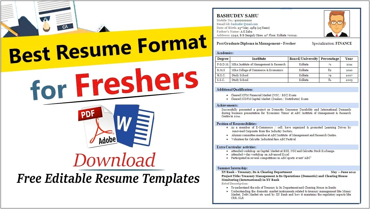 Sample Resume Format For Engineer Fresher