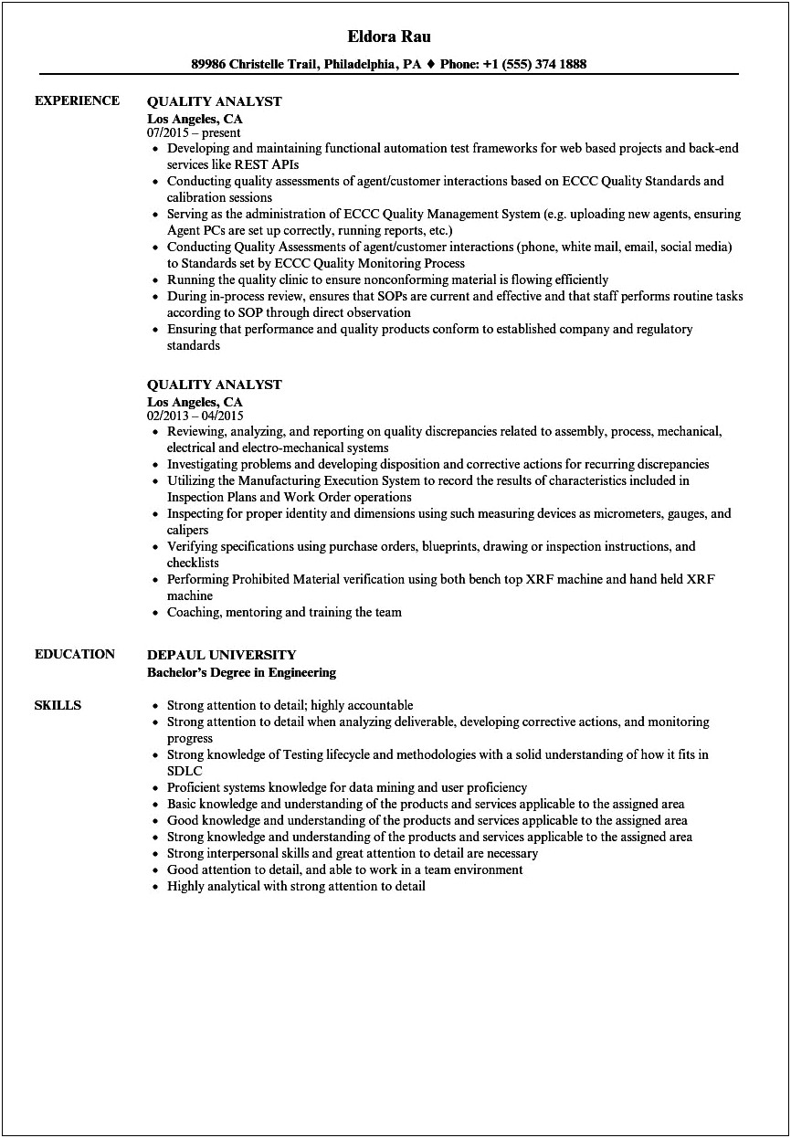 Sample Resume Format For Kpo Jobs