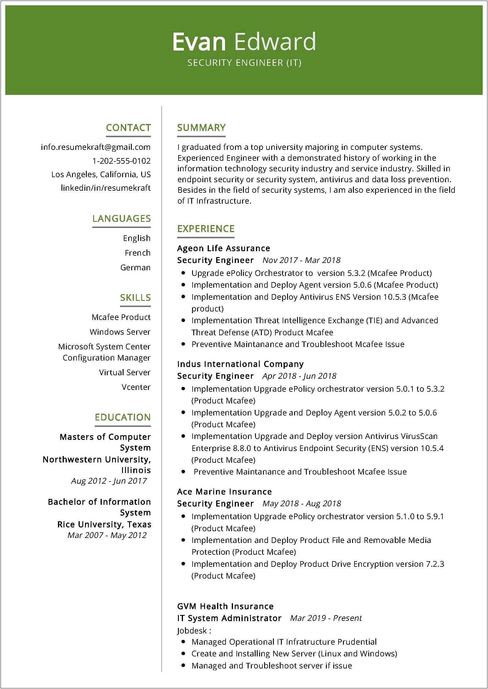 Sample Resume Format For Marine Engineers