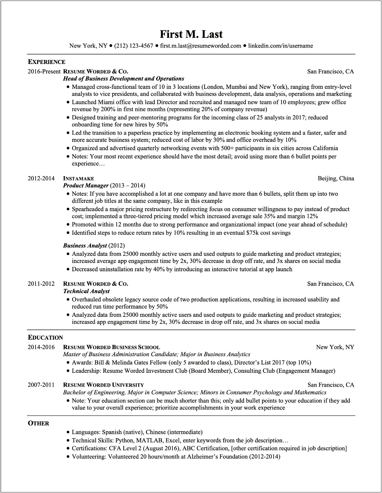 Sample Resume Multiple Roles One Company