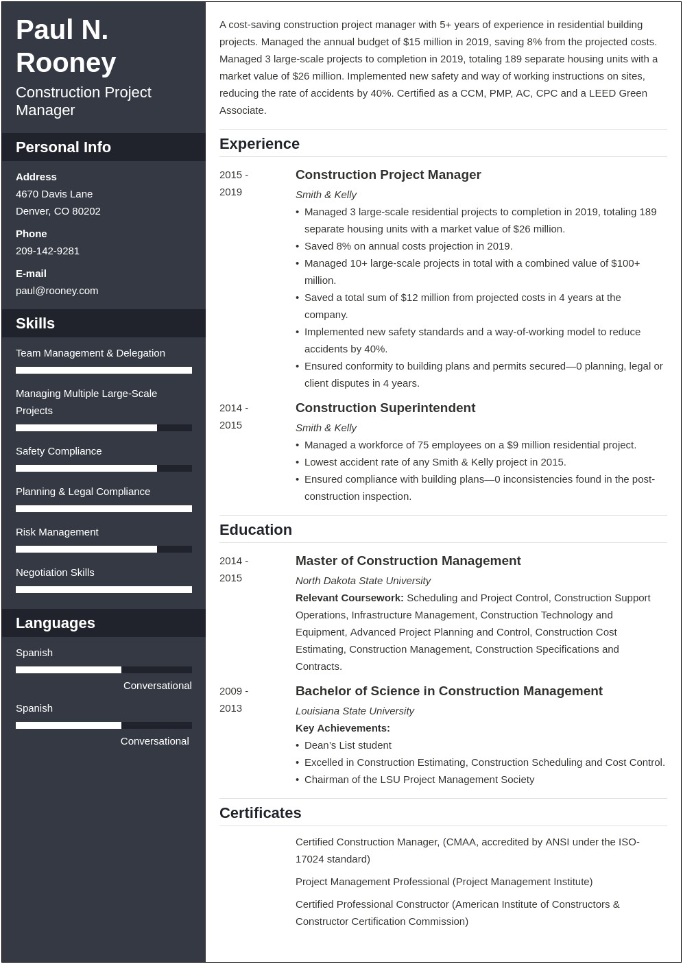 Sample Resume Non Profit Project Manager