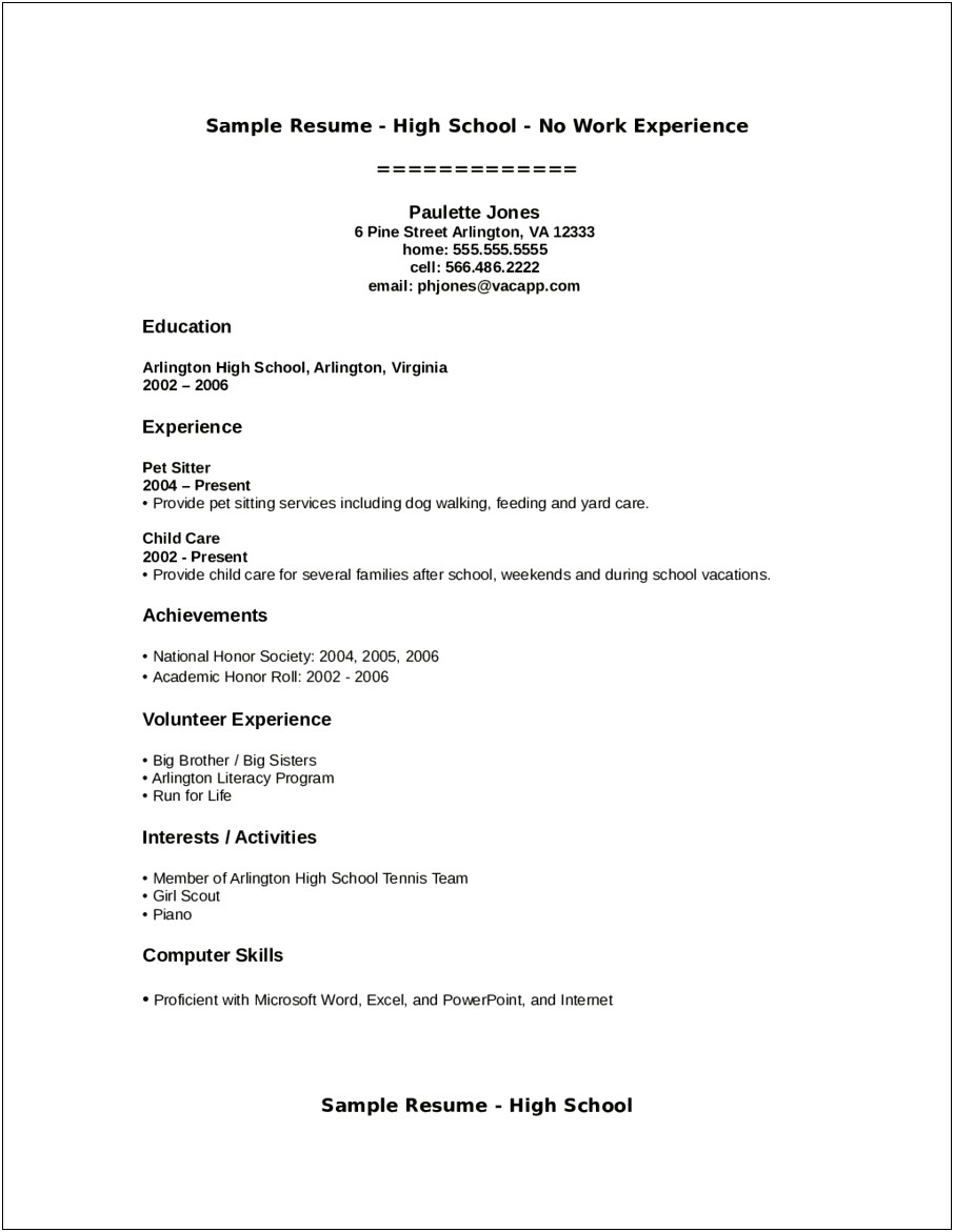 Sample Resume Objective Statements For College Students