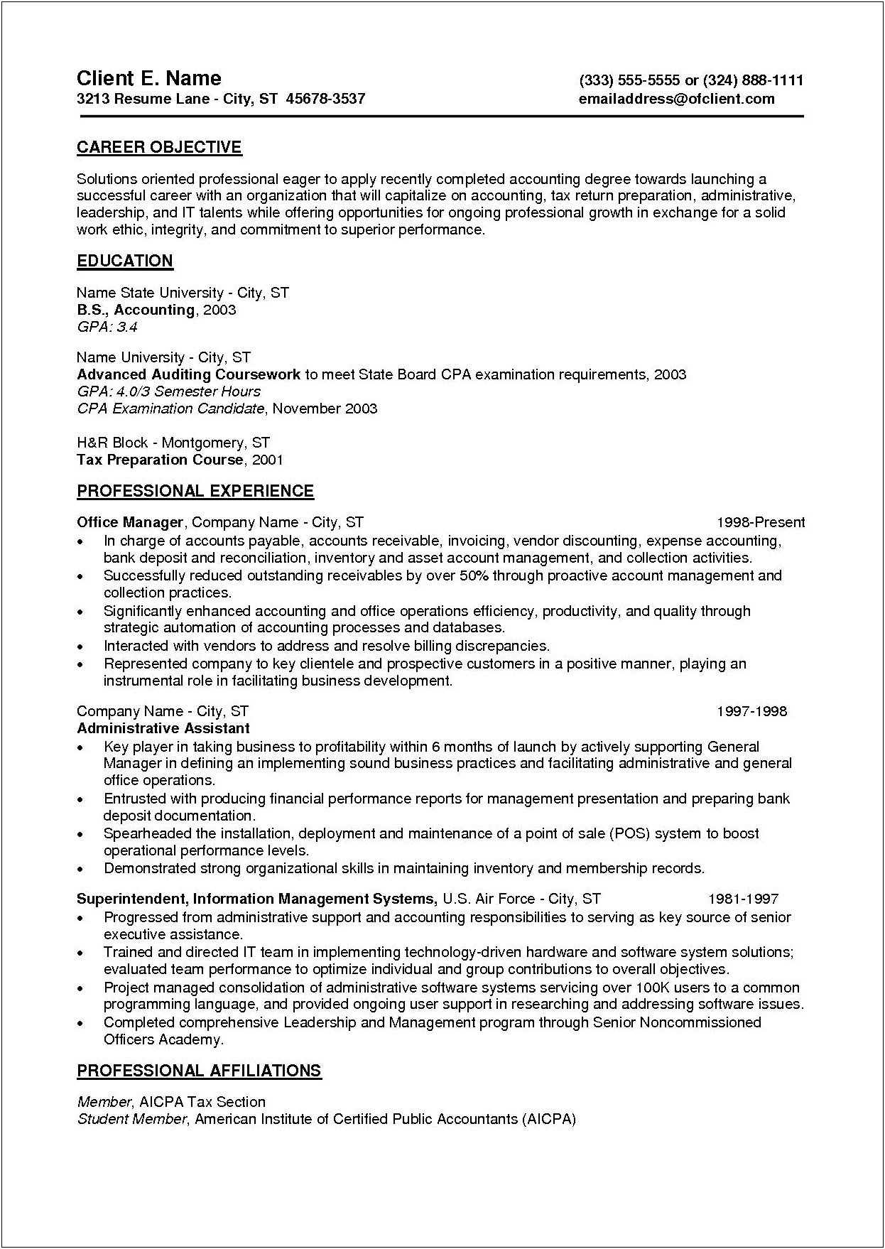 Sample Resume Objectives For Entry Level Jobs