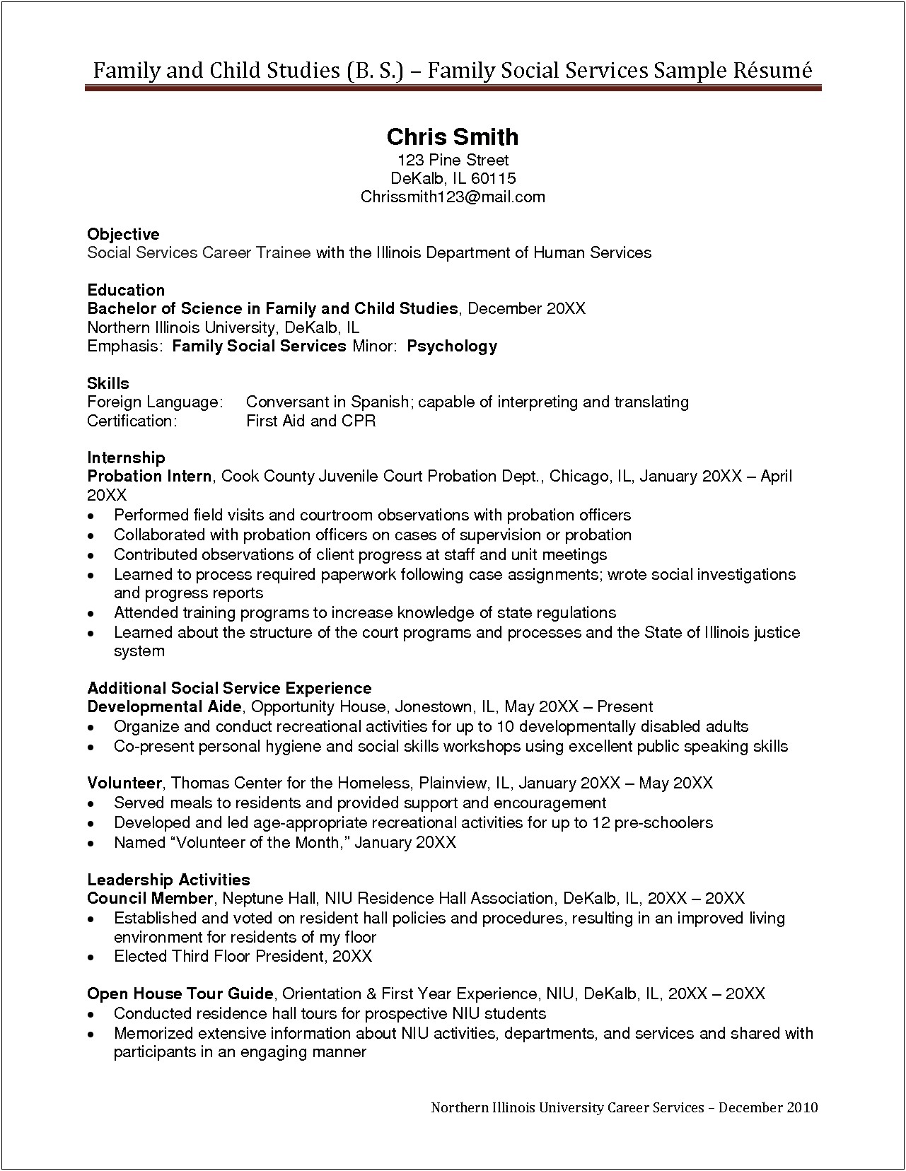 Sample Resume Objectives For Human Services