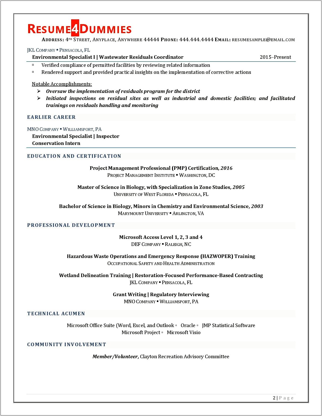 Sample Resume Objectives For Program Coordinator
