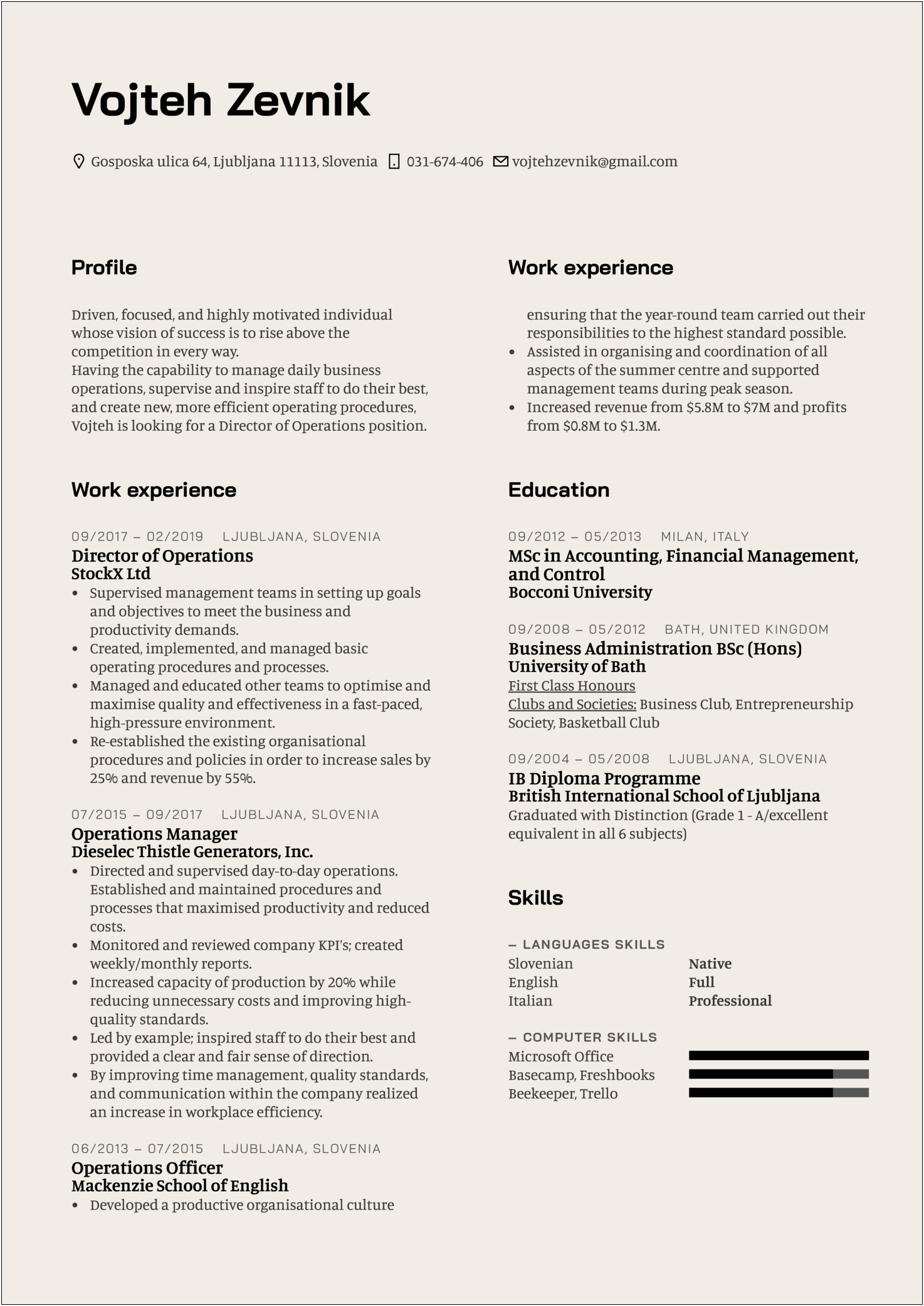 Sample Resume Of Corporate Director Of Revenue Management