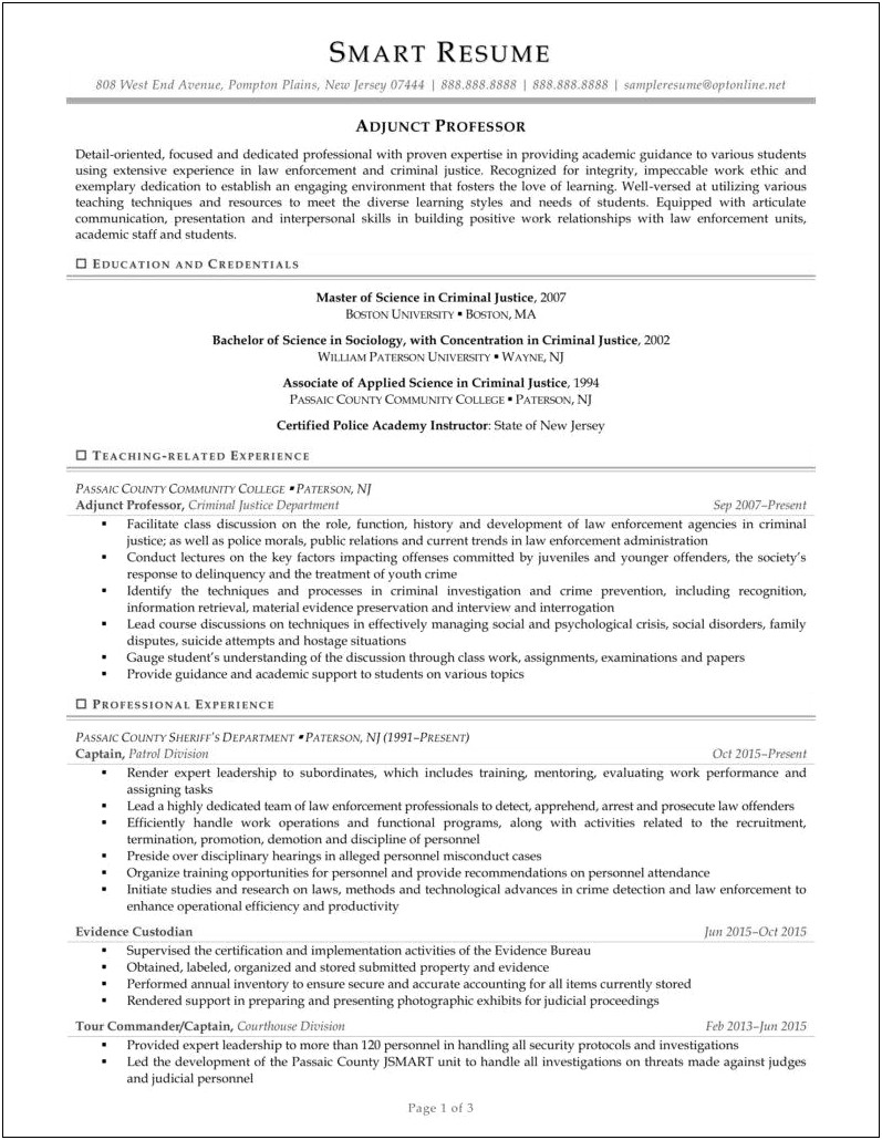 Sample Resume Operations Manager Water Industry