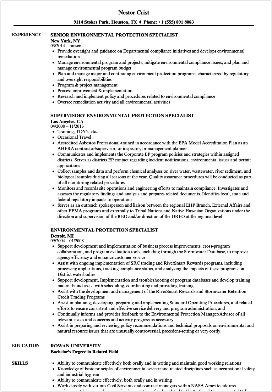 Sample Resume With Civil Service Eligibility