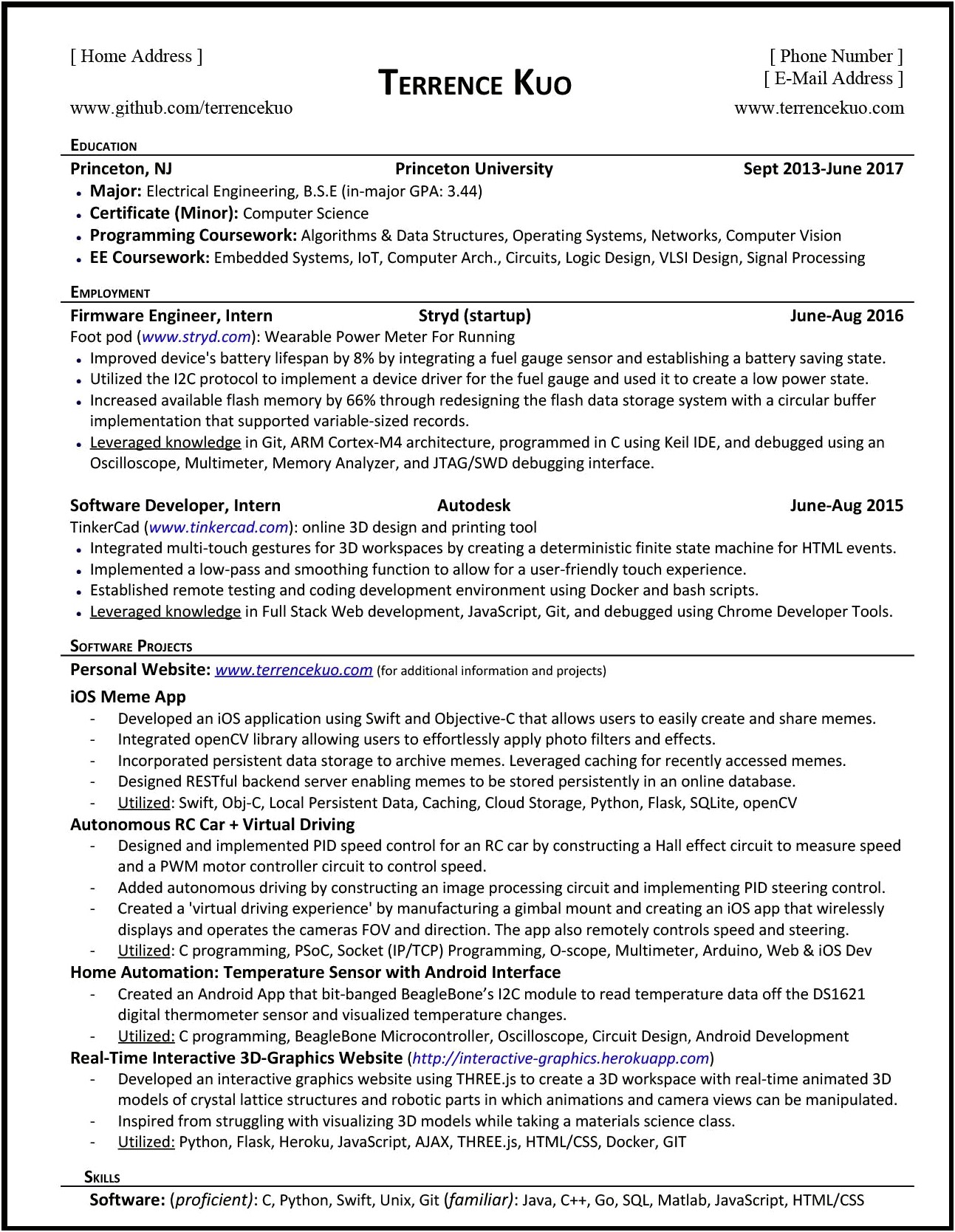 Sample Resume With Degree And Skills
