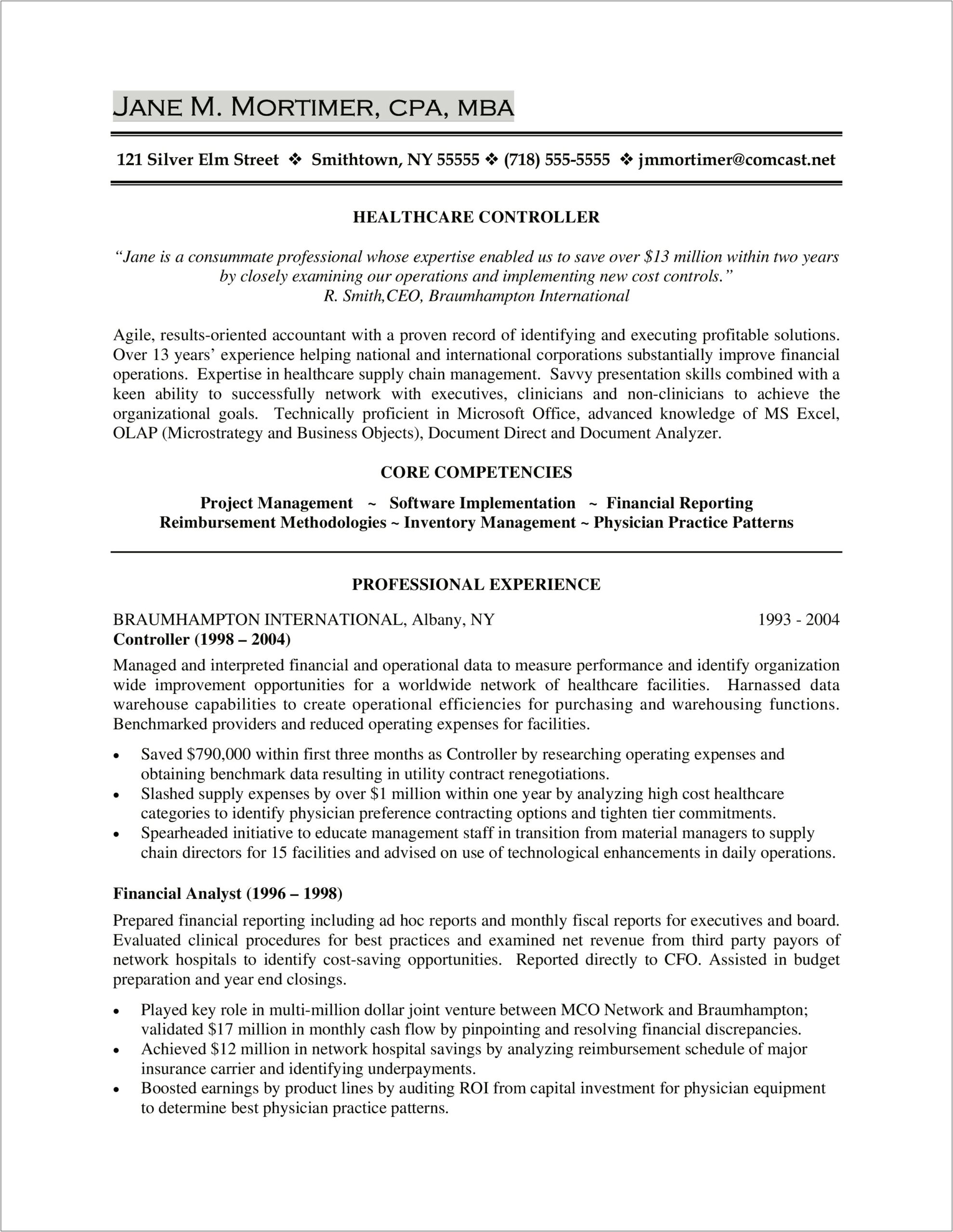 Sample Resumes For Business Analyst Healthcare