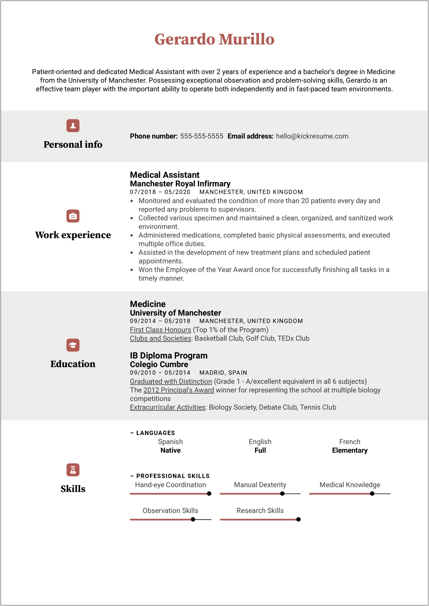 Sample Resumes For Medical Assistant Students
