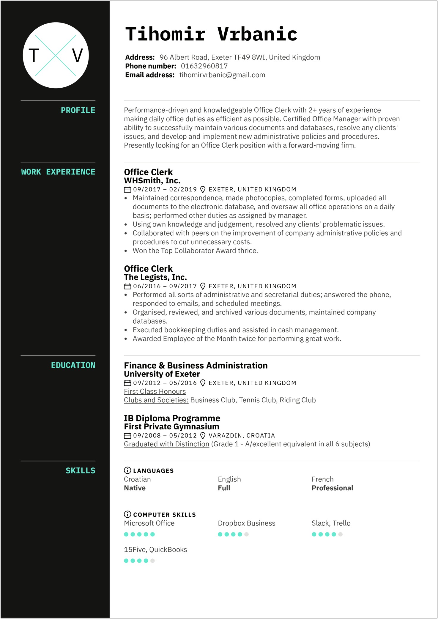 Sample Resumes Templates For Office Jobs