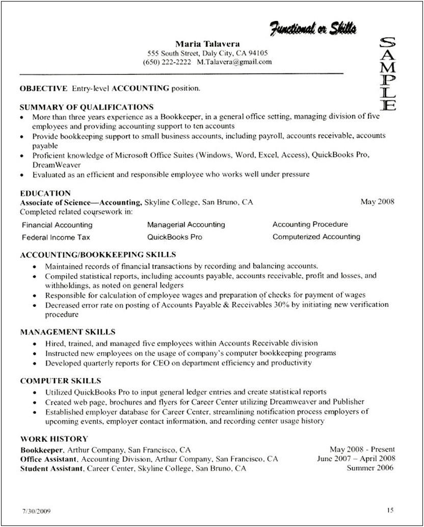 Sample Skills And Qualifications In Resume