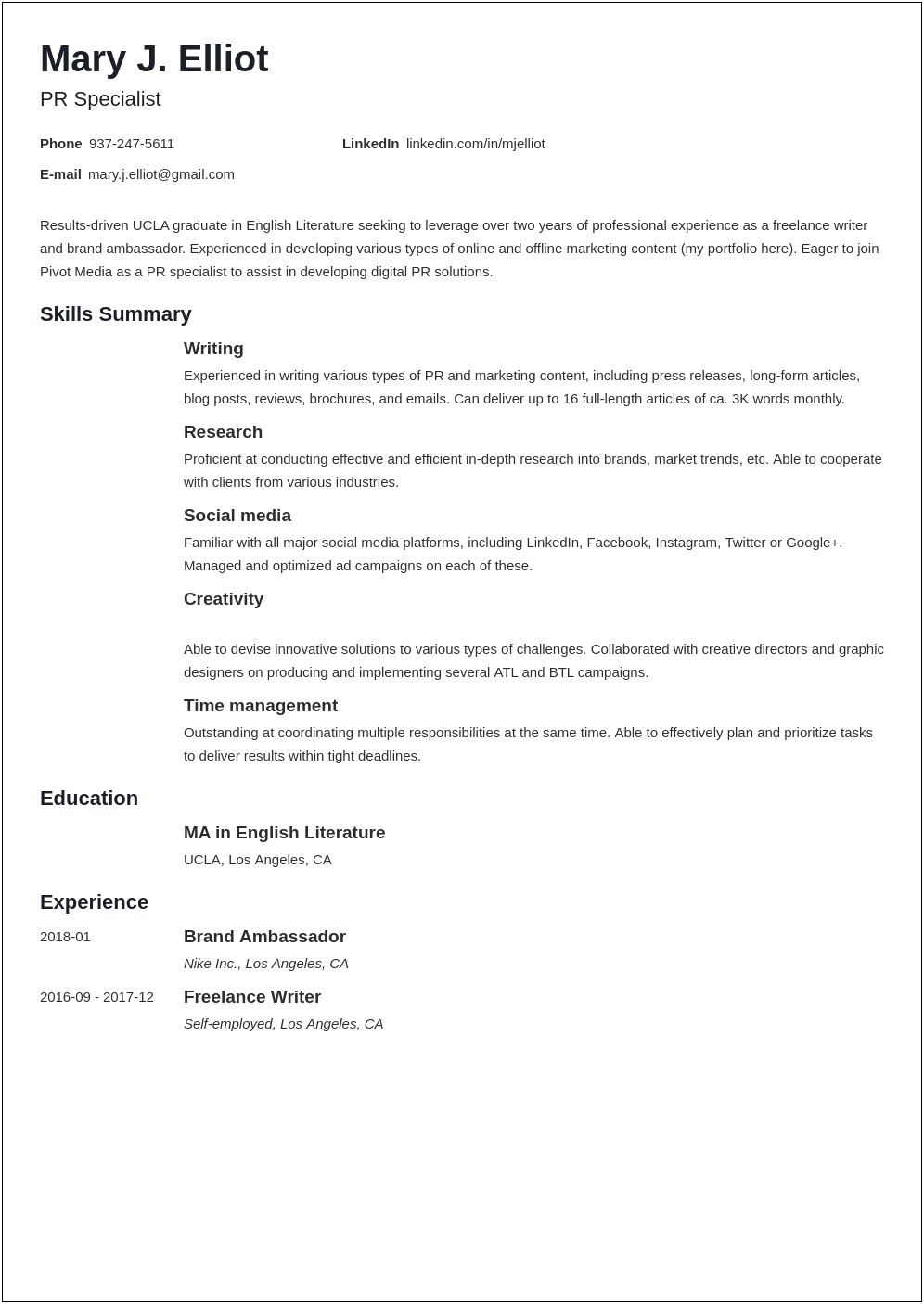 Samples Of Functional Resumes With Objectives