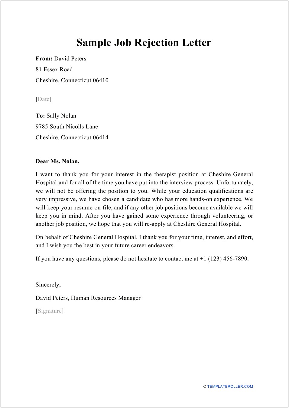 Samples Of Good Application Resume Rejection Letters