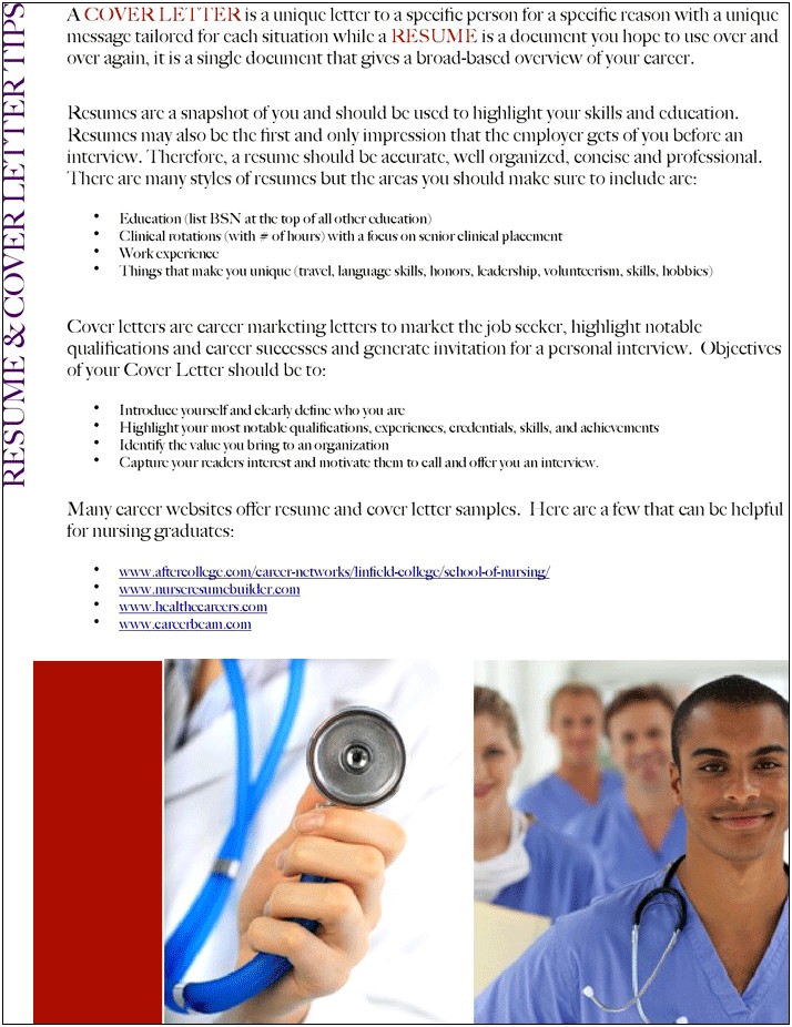 Samples Of Nursing Resumes And Cover Letters