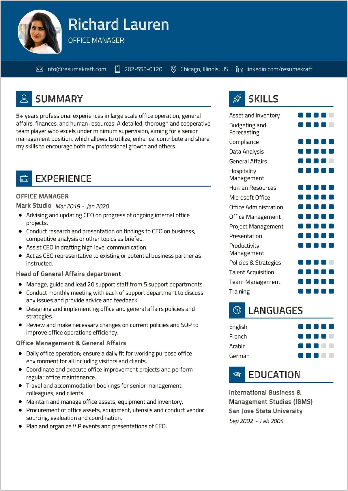 Samples Of Supervisory Human Specialist Resume