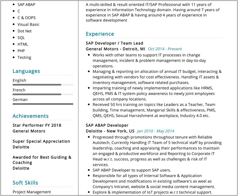Sap Basis 3 Years Experience Resume