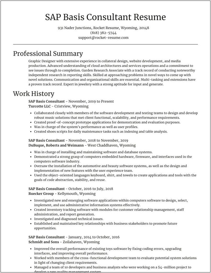 Sap Basis Sample Resume For 2 Years Experience