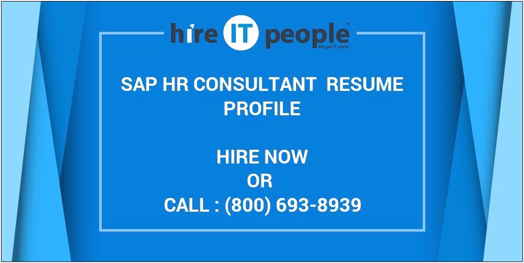 Sap Hr 3 Years Experience Resumes