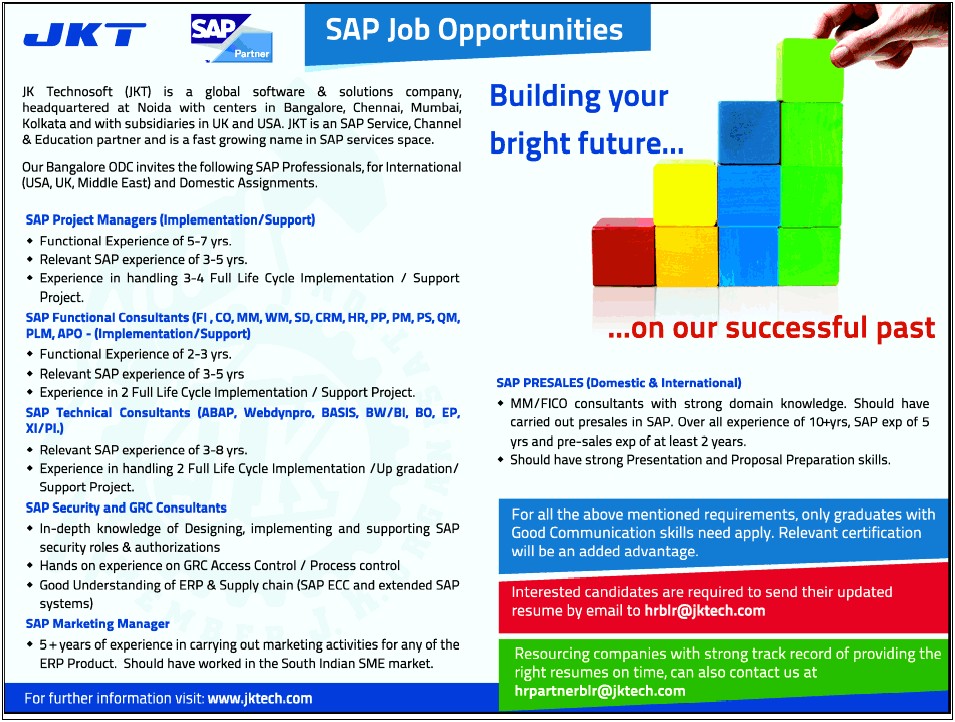 Sap Security Resume 3 Years Experience India