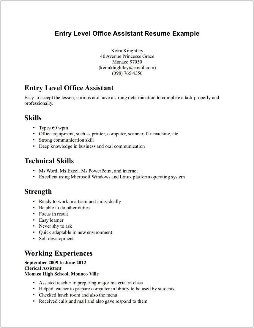 School Cafeteria Worker Resume No Experience