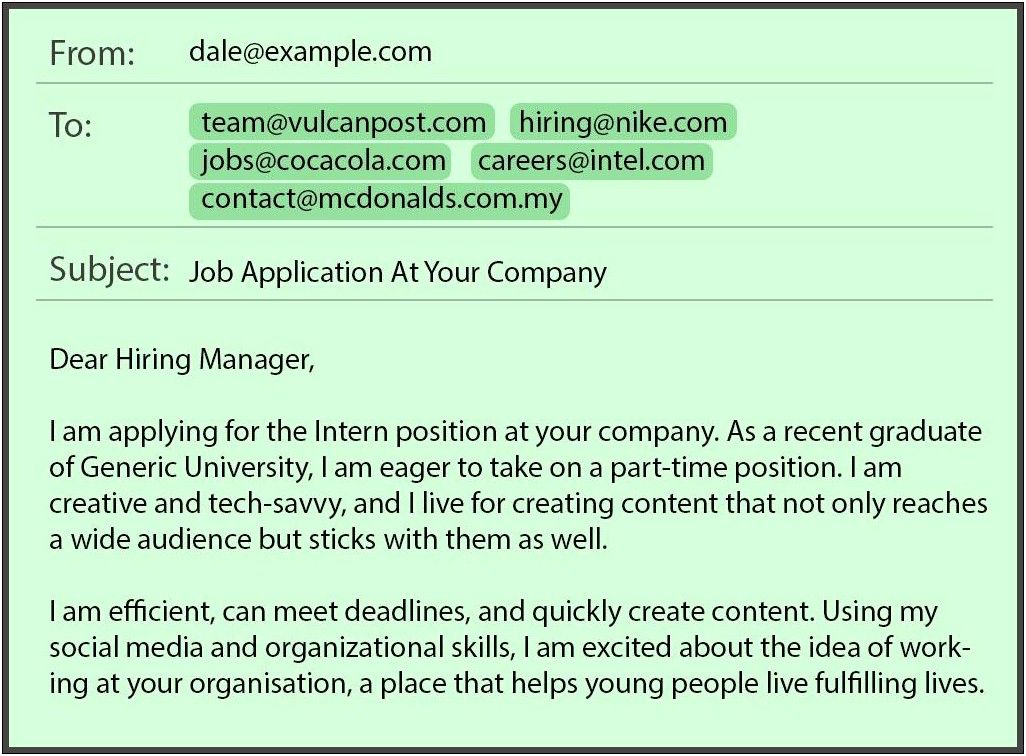 Sending Resume For Online Job Posting Through Email