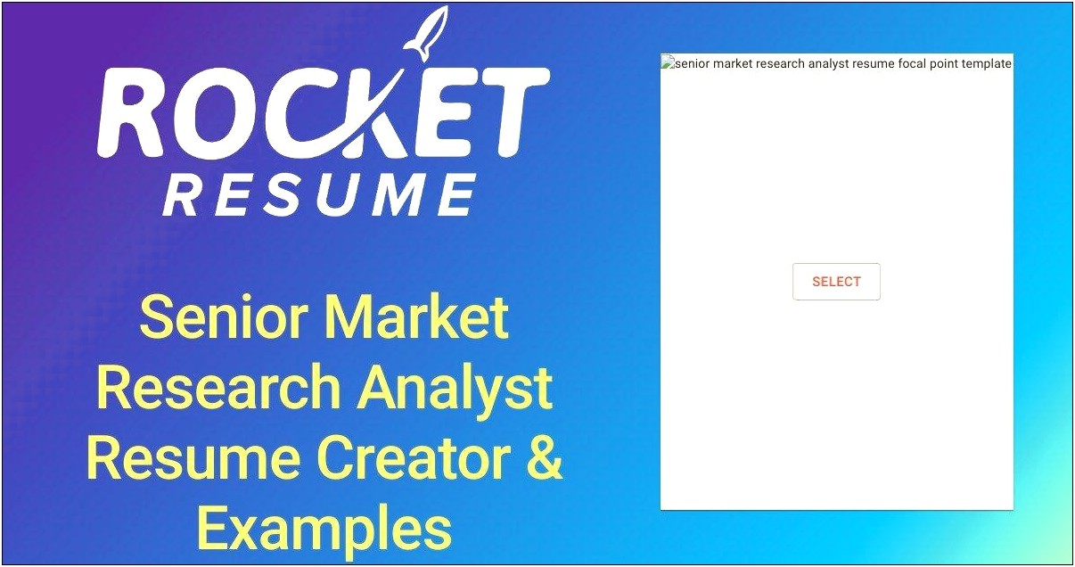 Senior Market Research Analyst Resume Sample