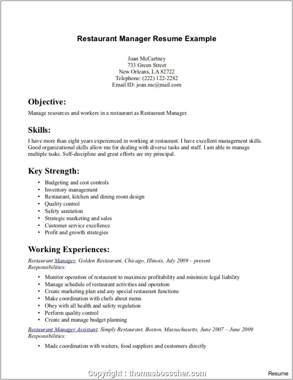 Service Excellence Job Description For Resume