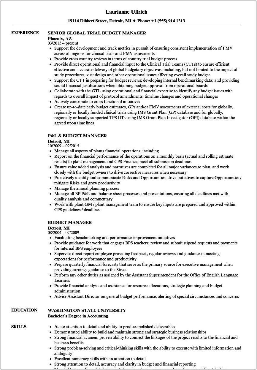 Should I Include Budgets Managed In Resume