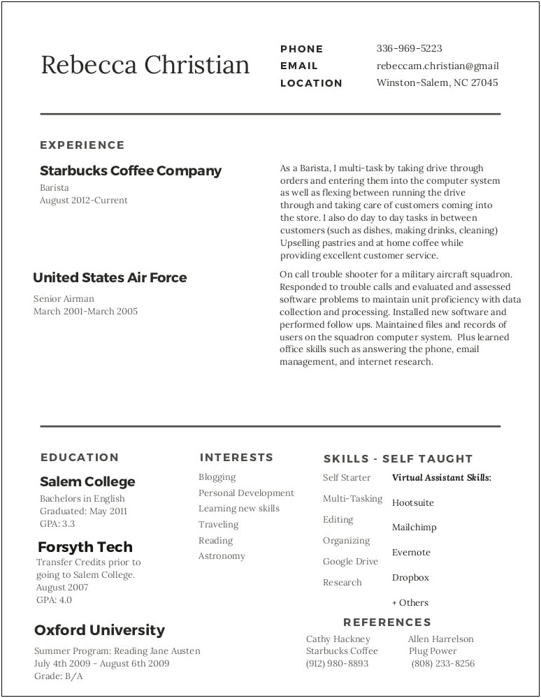 Should I Put References On A Starbucks Resume