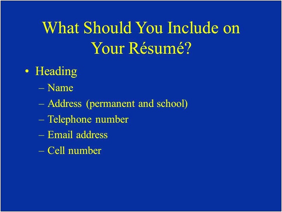 Should You Include School Address On Resume