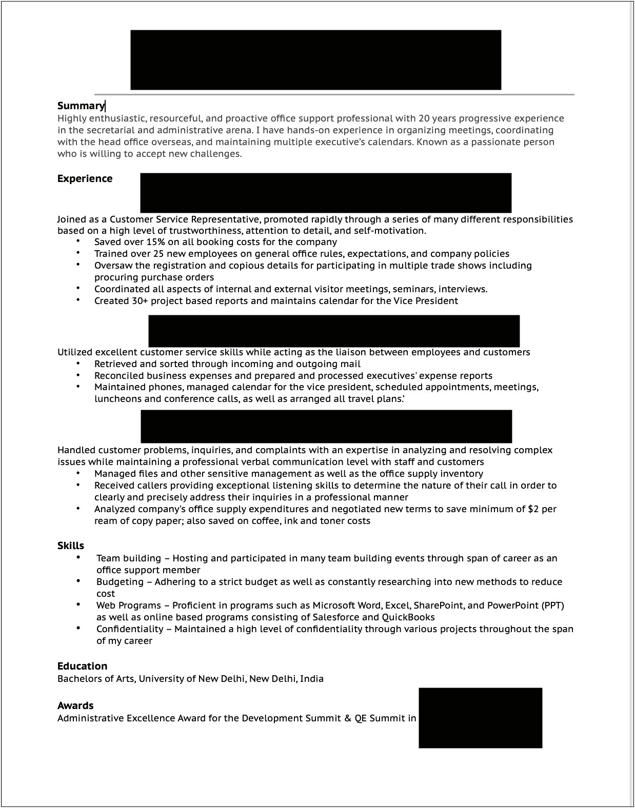 Should You Put 20 Years Experience Resume